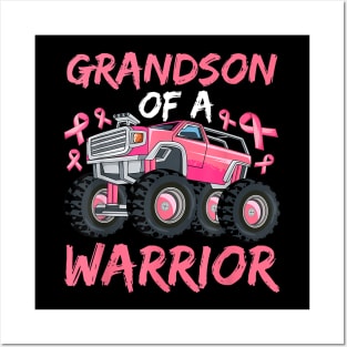 Truck Grandson Of A Warrior Breast Cancer Pink Ribbon Posters and Art